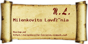 Milenkovits Lavínia névjegykártya